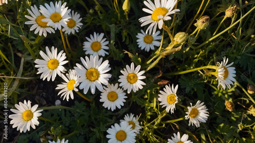 Leucanthemum vulgare, the ox-eye daisy, or oxeye daisy is widely cultivated and available as a perennial flowering ornamental plant for gardens and designed meadow landscapes
Leucanthemum vulgare, the ox-eye daisy, or oxeye daisy is widely cultivated and available as a perennial flowering ornamental plant for gardens and designed meadow landscapes