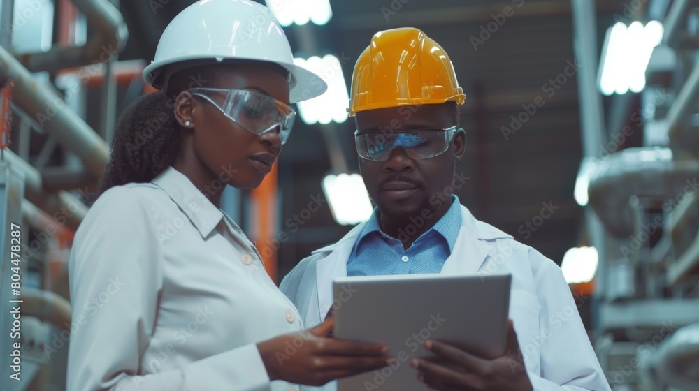 Engineers with Tablet in Factory Engineers with Tablet in Factory