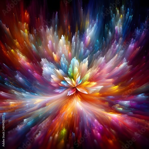 Prism Blossom with abstract colorful shapes colorful background photo
