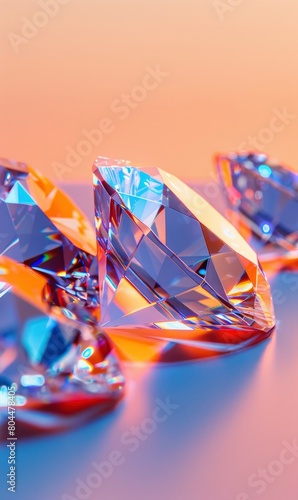 Elegant arrangement of diamond silhouettes against a gradient backdrop  Background Image For Website