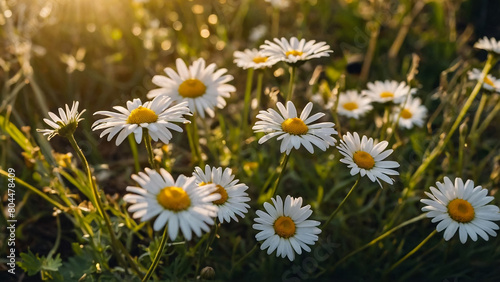 Leucanthemum vulgare  the ox-eye daisy  or oxeye daisy is widely cultivated and available as a perennial flowering ornamental plant for gardens and designed meadow landscapes 