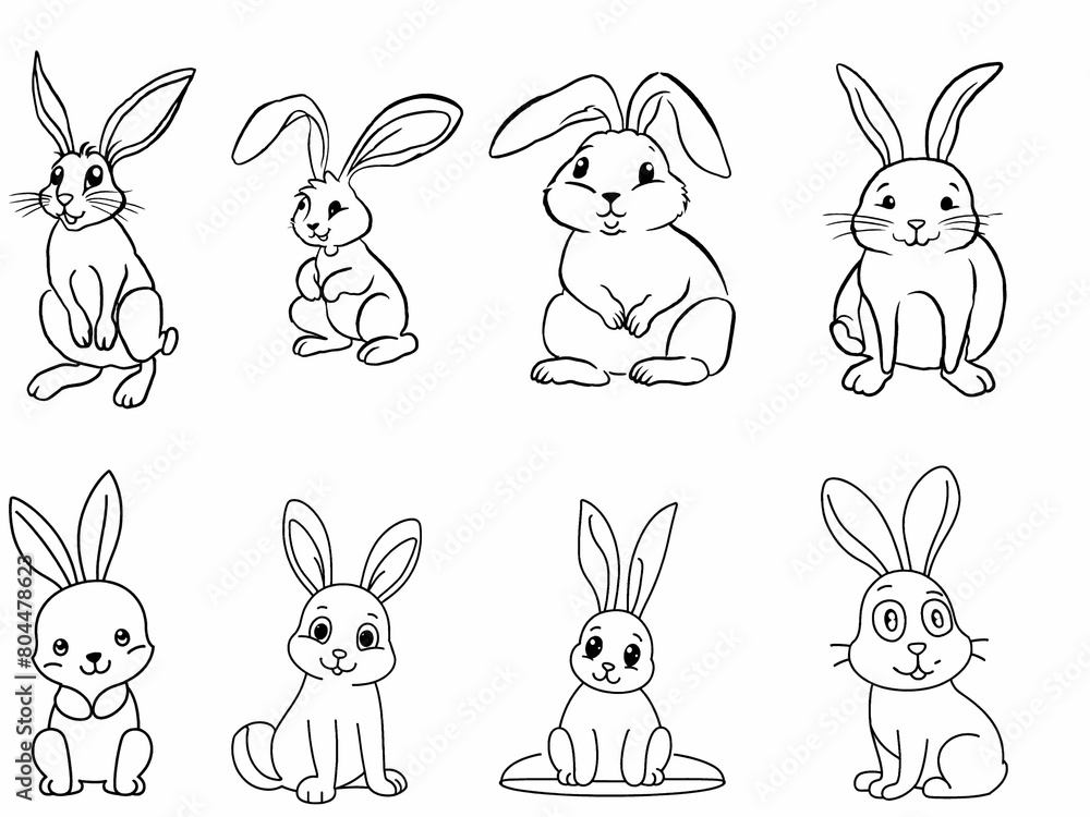 set of easter rabbits set of easter rabbits