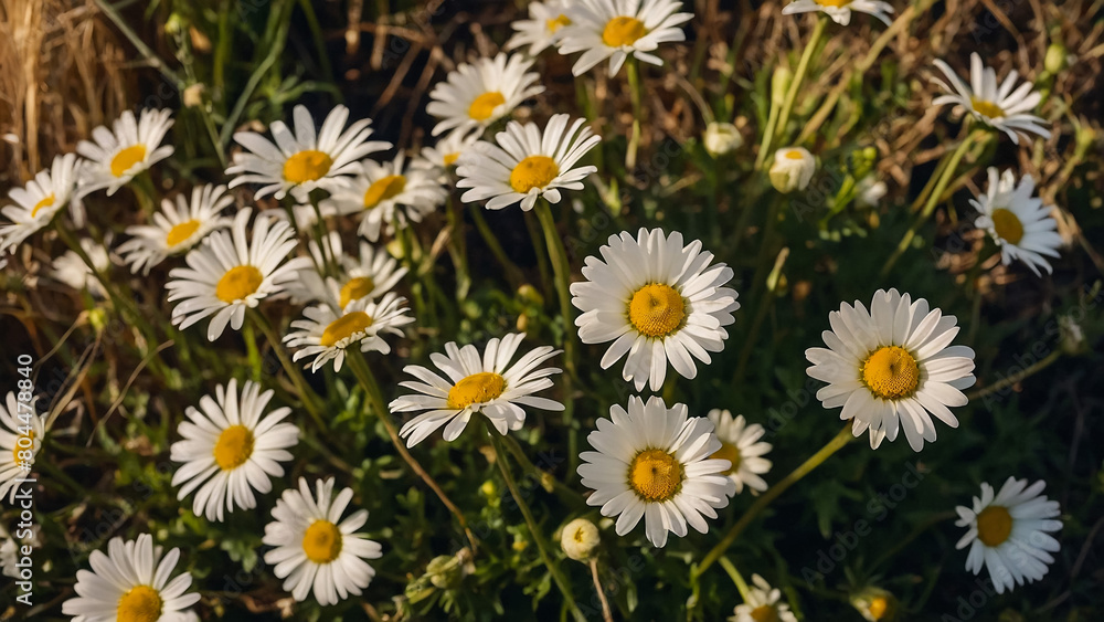 Leucanthemum vulgare, the ox-eye daisy, or oxeye daisy is widely cultivated and available as a perennial flowering ornamental plant for gardens and designed meadow landscapes
Leucanthemum vulgare, the ox-eye daisy, or oxeye daisy is widely cultivated and available as a perennial flowering ornamental plant for gardens and designed meadow landscapes