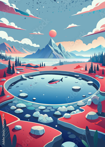  In the extremely barren north, there is a dark sea, which is the Heavenly Pond. There is a fish there, which is several thousand li in breadth
