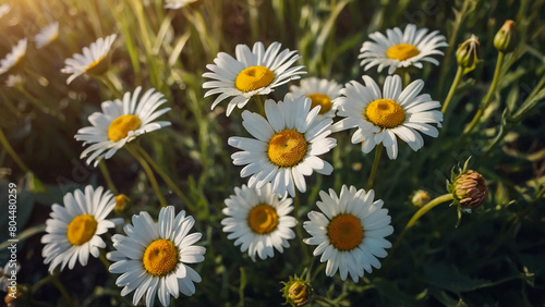 Leucanthemum vulgare  the ox-eye daisy  or oxeye daisy is widely cultivated and available as a perennial flowering ornamental plant for gardens and designed meadow landscapes 