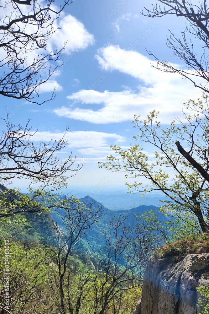 summer view of peak and rock at Bukhansan Mountain, South Korea. hiking. Korean mountain scenery. summer view of peak and rock at Bukhansan Mountain, South Korea. hiking. Korean mountain scenery.