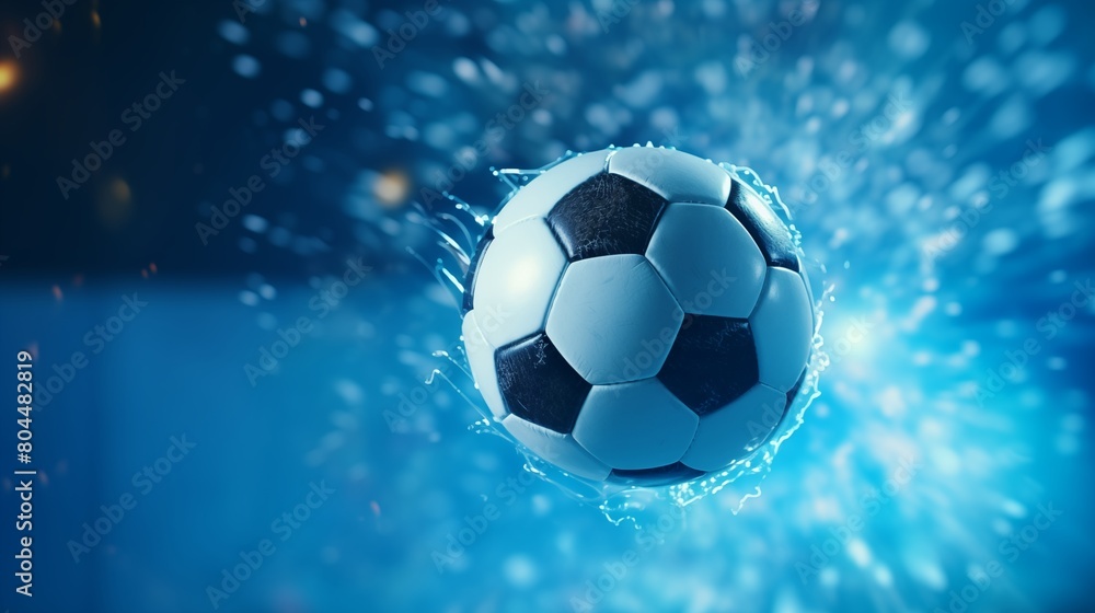 Naklejka premium Soccer in rain
