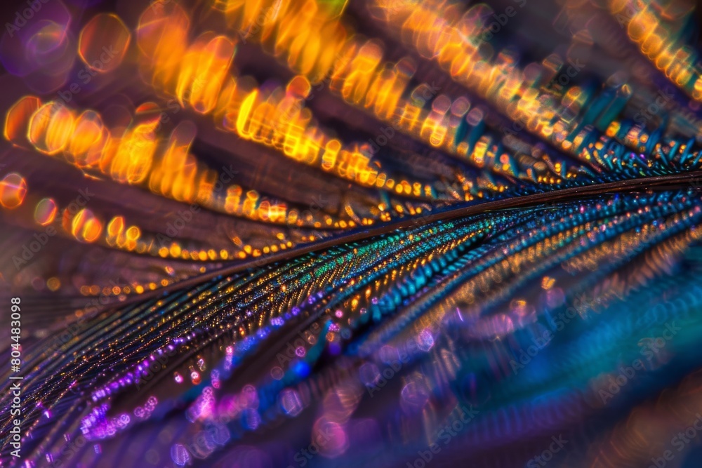 Vibrant Macro Feather Texture - A Dazzling Display of Colorful Refractions Vibrant Macro Feather Texture - A Dazzling Display of Colorful Refractions