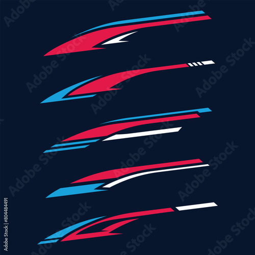 Collection of abstract racing stripes car wrap vinyl decal