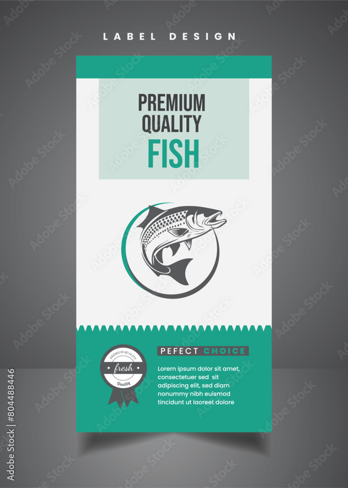 Fish Label Design Fish Boxing organic food packaging label design