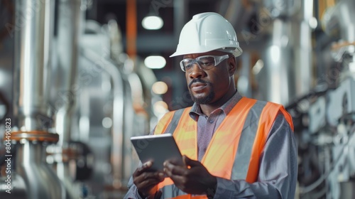 Engineer with Tablet in Factory