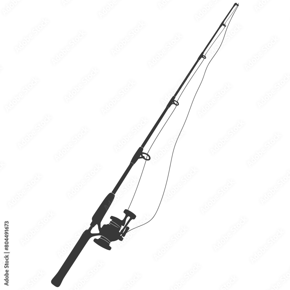 silhouette fishing rod full black color only silhouette fishing rod full black color only