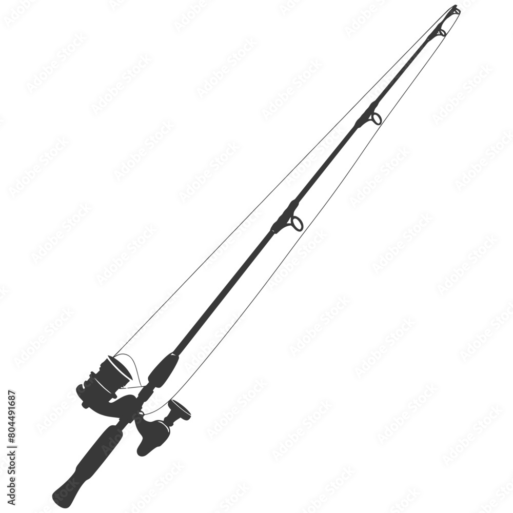 silhouette fishing rod full black color only silhouette fishing rod full black color only