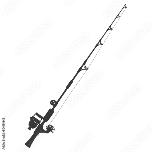 silhouette fishing rod full black color only