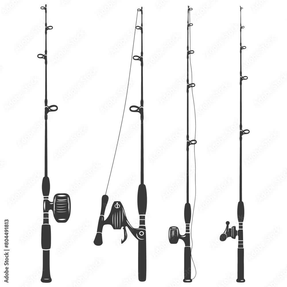 silhouette fishing rod full black color only silhouette fishing rod full black color only