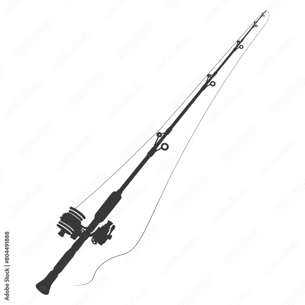 silhouette fishing rod full black color only silhouette fishing rod full black color only