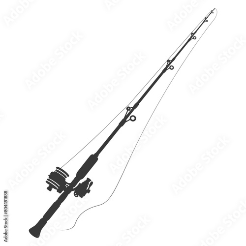 silhouette fishing rod full black color only