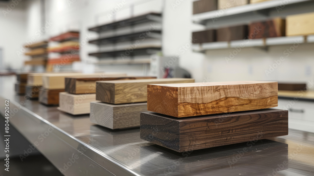 Wooden blocks on a workbench Wooden blocks on a workbench