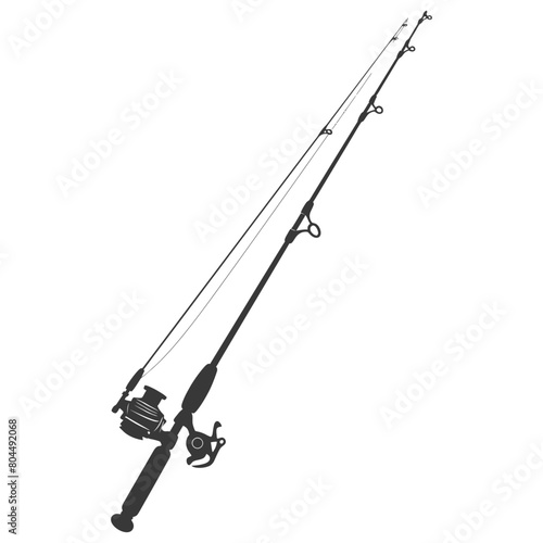 silhouette fishing rod full black color only