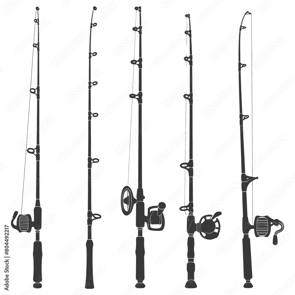 silhouette fishing rod full black color only silhouette fishing rod full black color only