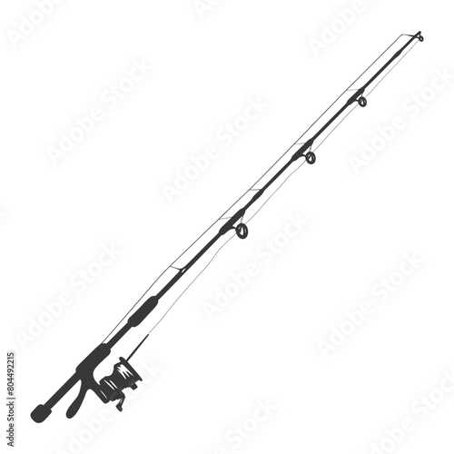 silhouette fishing rod full black color only