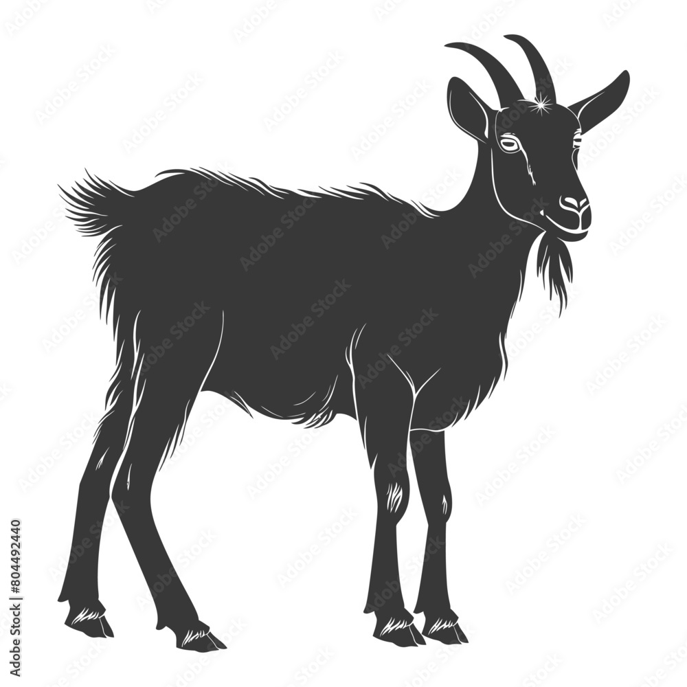 silhouette goat animal black color only full body silhouette goat animal black color only full body