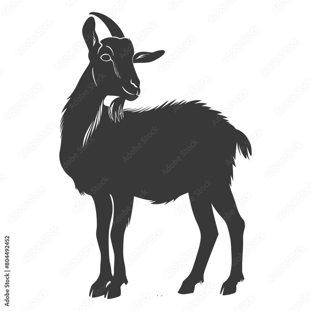 silhouette goat animal black color only full body silhouette goat animal black color only full body