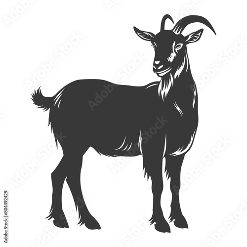 silhouette goat animal black color only full body