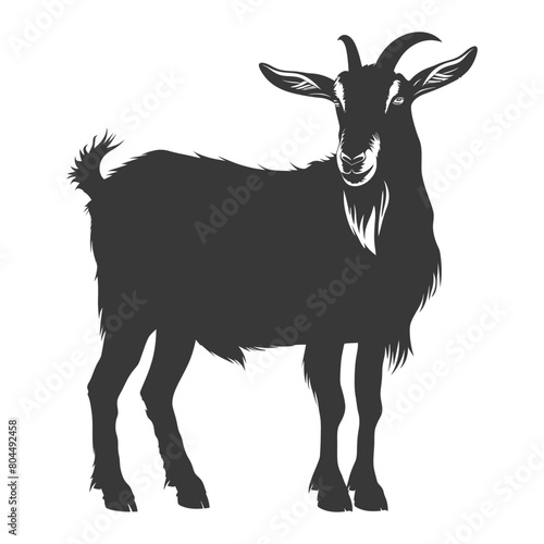 silhouette goat animal black color only full body