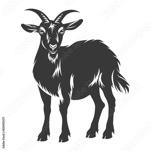 silhouette goat animal black color only full body © NikahGeh