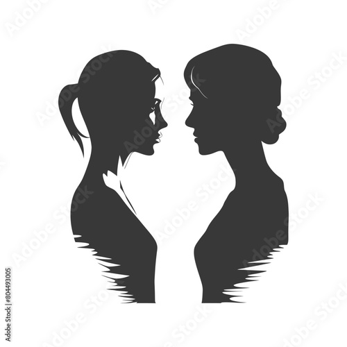 silhouette illustration about social issue gender inequality black color only