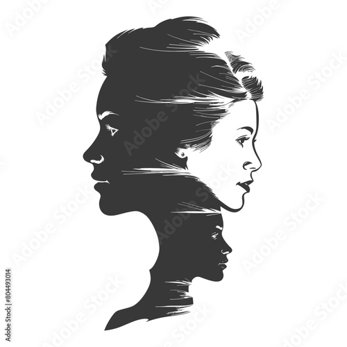 silhouette illustration about social issue gender inequality black color only