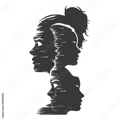 silhouette illustration about social issue gender inequality black color only