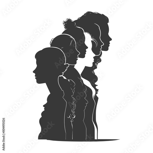 silhouette illustration about social issue gender inequality black color only