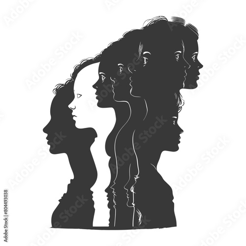 silhouette illustration about social issue gender inequality black color only