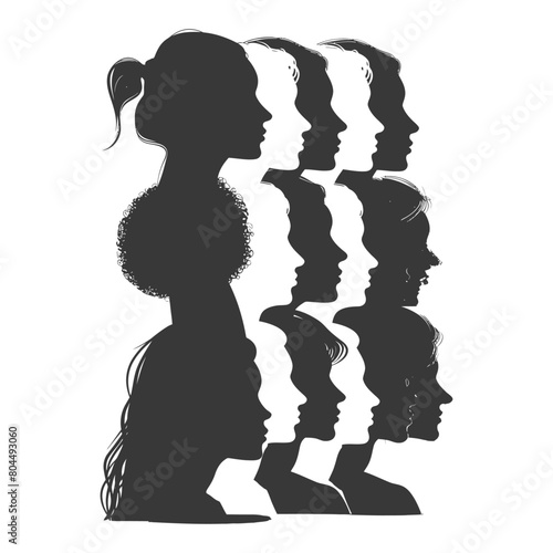 silhouette illustration about social issue gender inequality black color only
