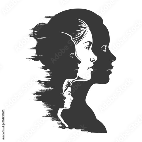 silhouette illustration about social issue gender inequality black color only
