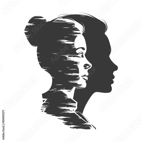 silhouette illustration about social issue gender inequality black color only