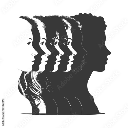 silhouette illustration about social issue gender inequality black color only