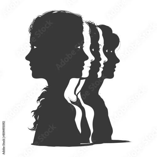 silhouette illustration about social issue gender inequality black color only