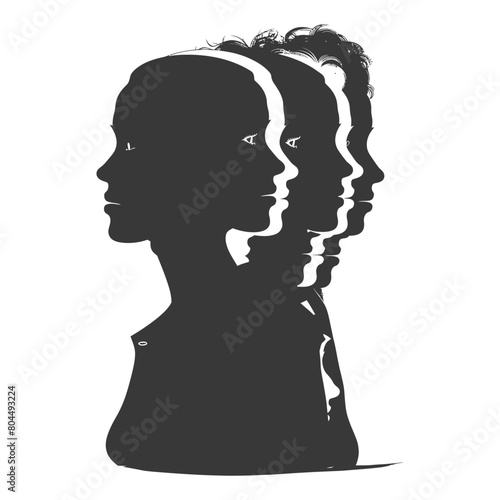 silhouette illustration about social issue gender inequality black color only