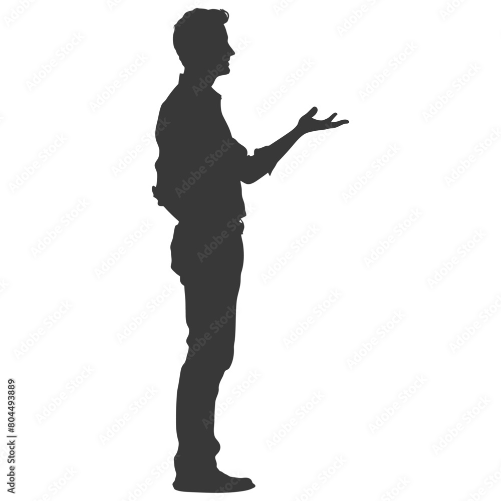 silhouette man school teacher teaching in front of the class black color only silhouette man school teacher teaching in front of the class black color only