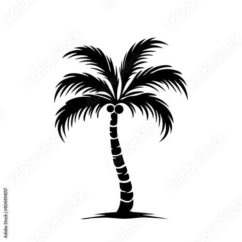 Palm tree black and white background vector illustration