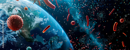 Microbes in the Earth's atmosphere. Outdoor space. Beginning of life.