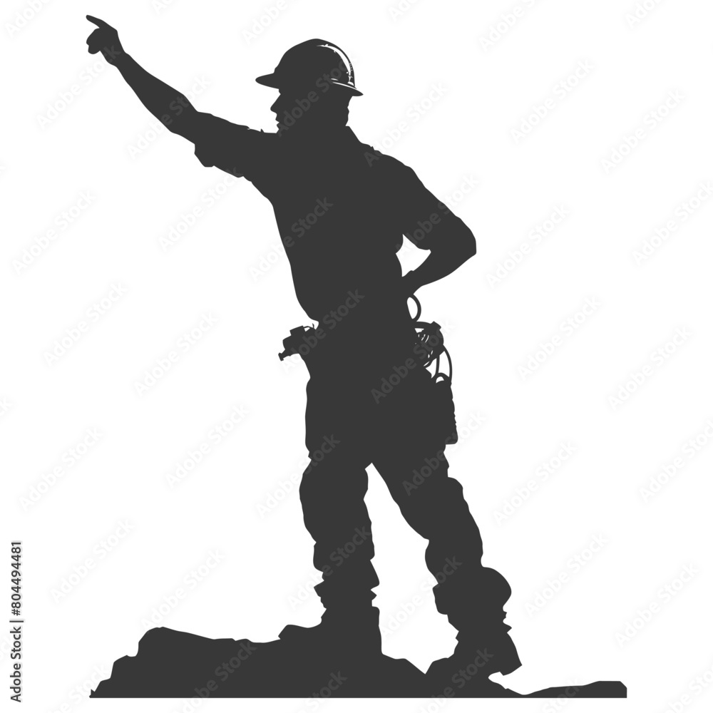 silhouette miner using pickaxe in action full body black color only silhouette miner using pickaxe in action full body black color only