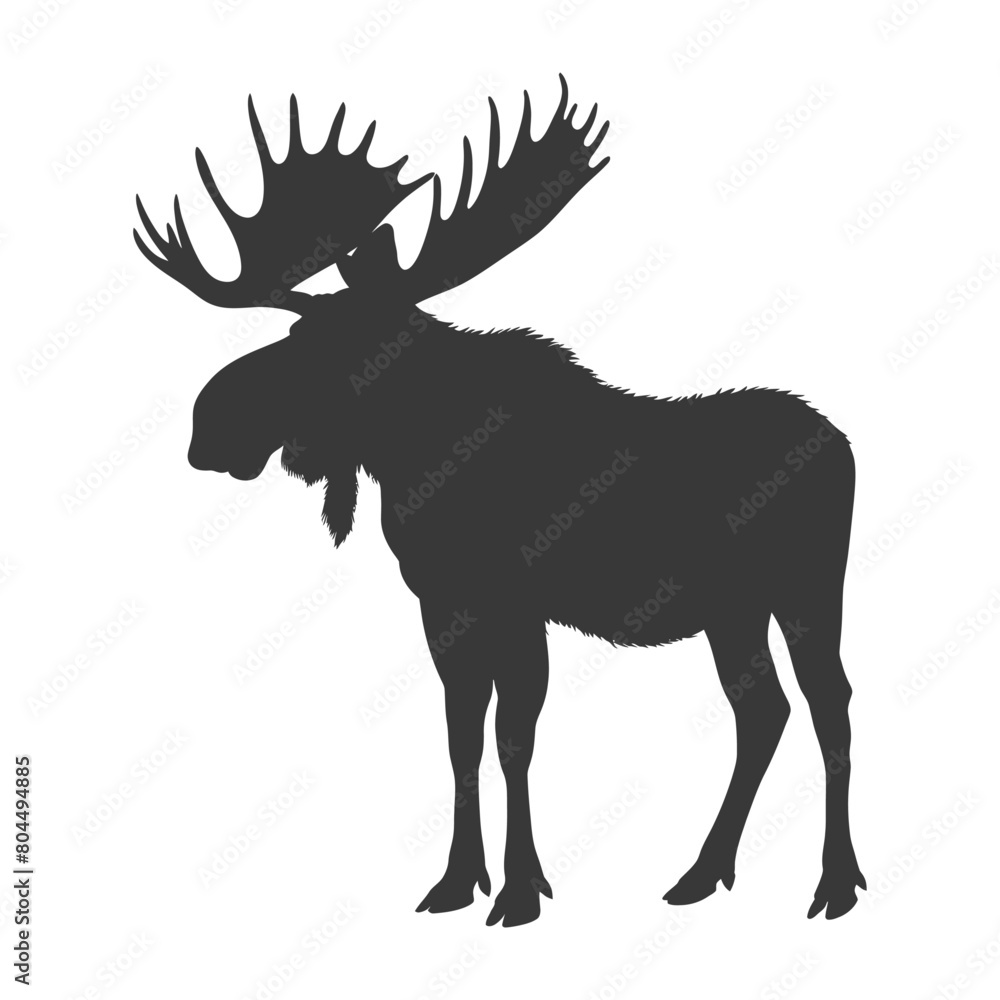 silhouette moose animal full body black color only silhouette moose animal full body black color only