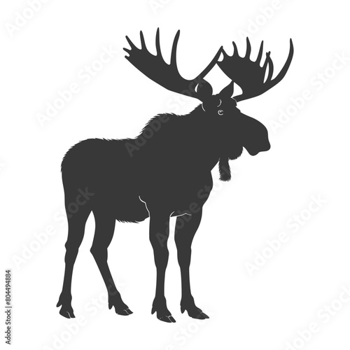 silhouette moose animal full body black color only