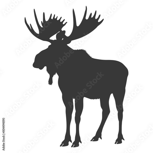 silhouette moose animal full body black color only