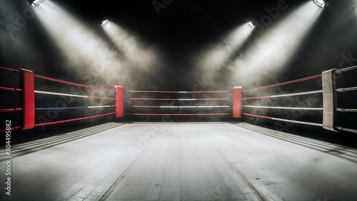 Illuminated Combat Arena: An Empty Ring Under Spotlights. © Levi de Oliveira