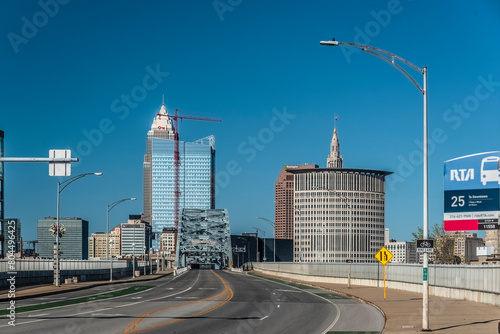 Skyline of Cleveland's Downtown (Ohio) USA on sunny day